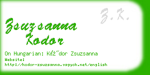 zsuzsanna kodor business card